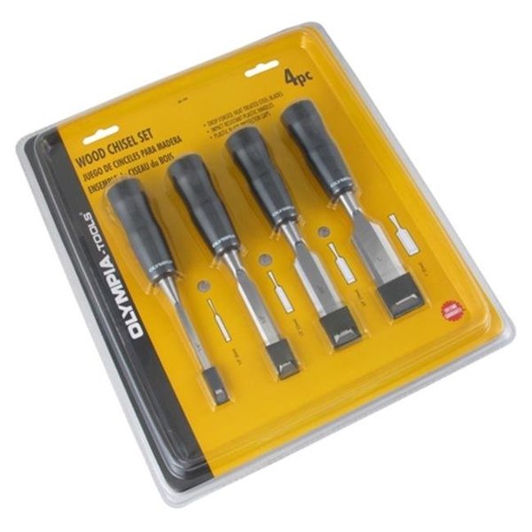 Olympia Tools Olympia Tools 30-184 4 Pieces Wood Chisel Long Pattern Set 30-184